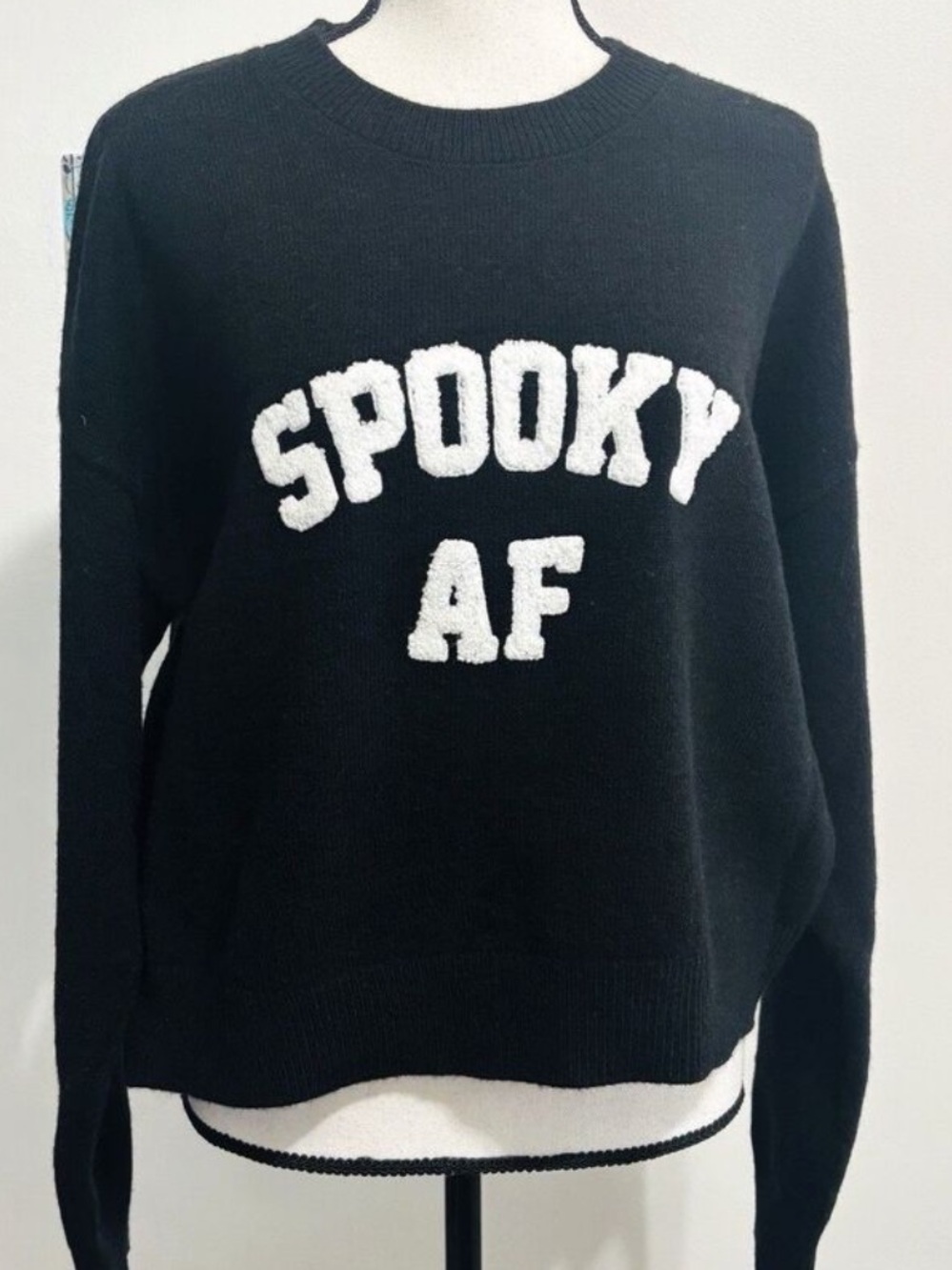 New Black 'Spooky AF' Women's Sweater - Brand Not Specified